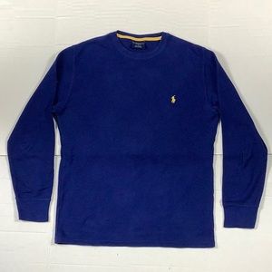 Polo Ralph Lauren Mens Sleepwear waffle Long Sleeves t-Shirt Royal Blue/ Medium